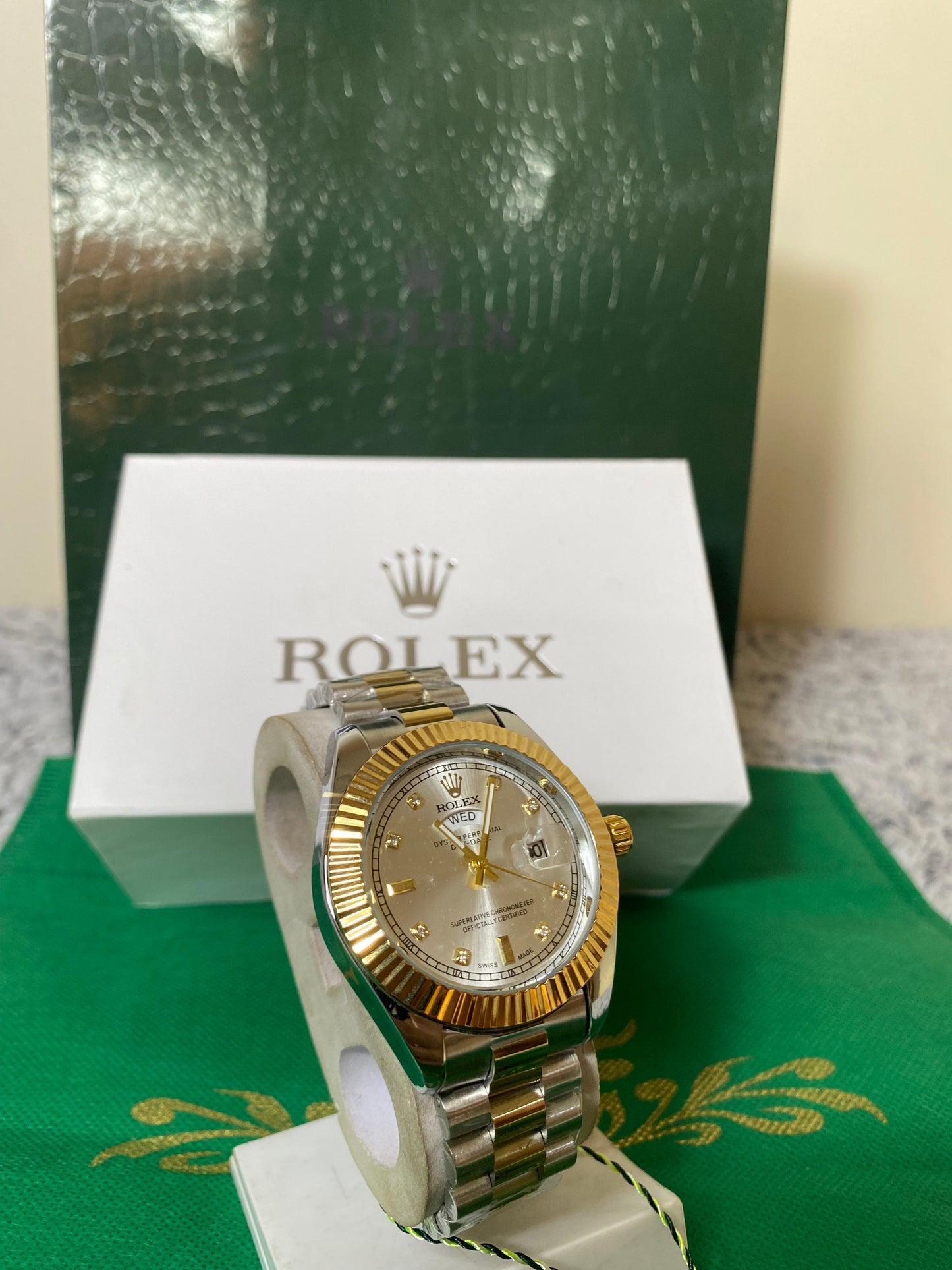 Rolex Day-Date President with white Diamond Dial