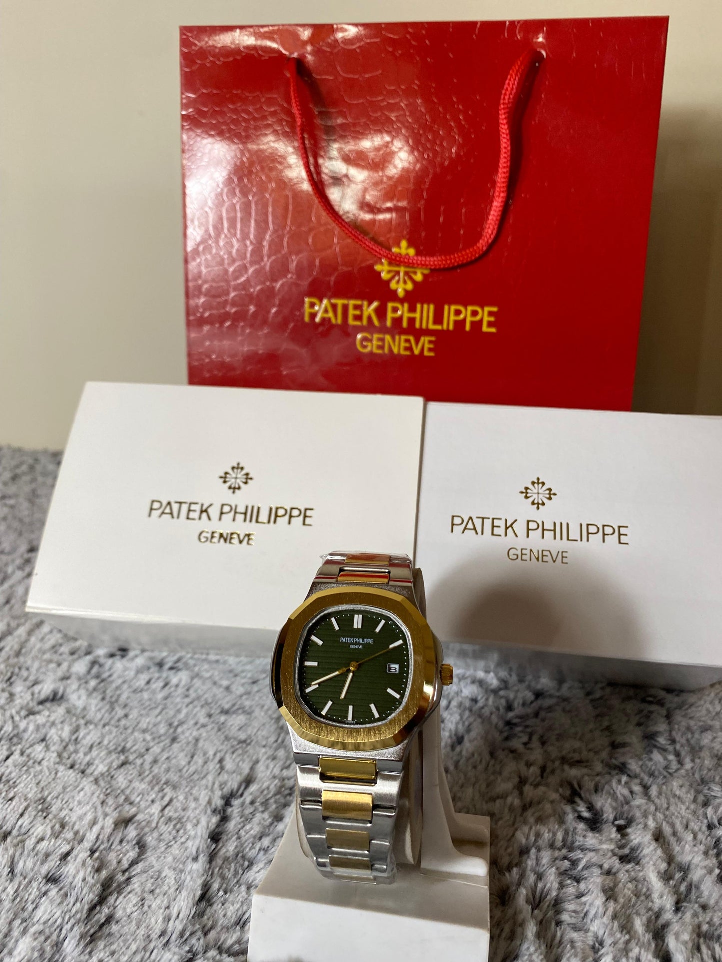 Patek Philippe Nautilus-Style Two-Tone Watch – Green Dial