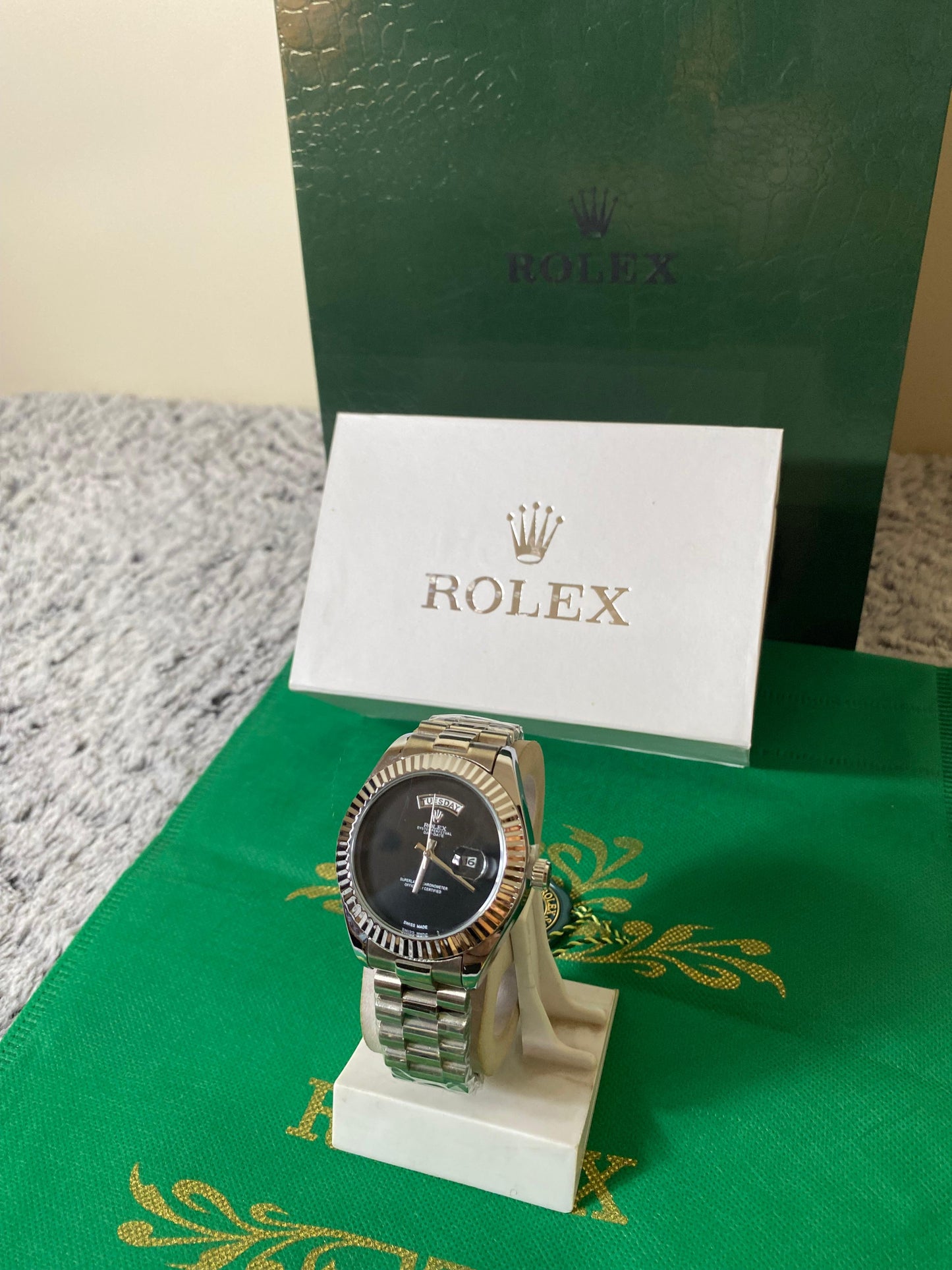 Rolex Day-Date President with GREEN Diamond Dial.