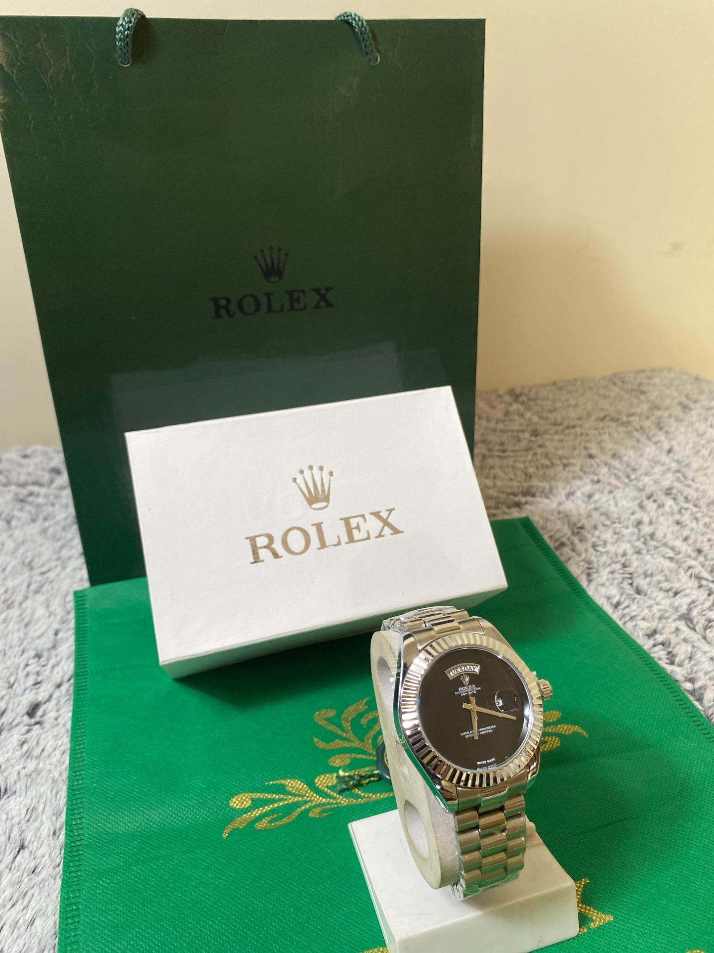 Rolex Day-Date President with GREEN Diamond Dial.