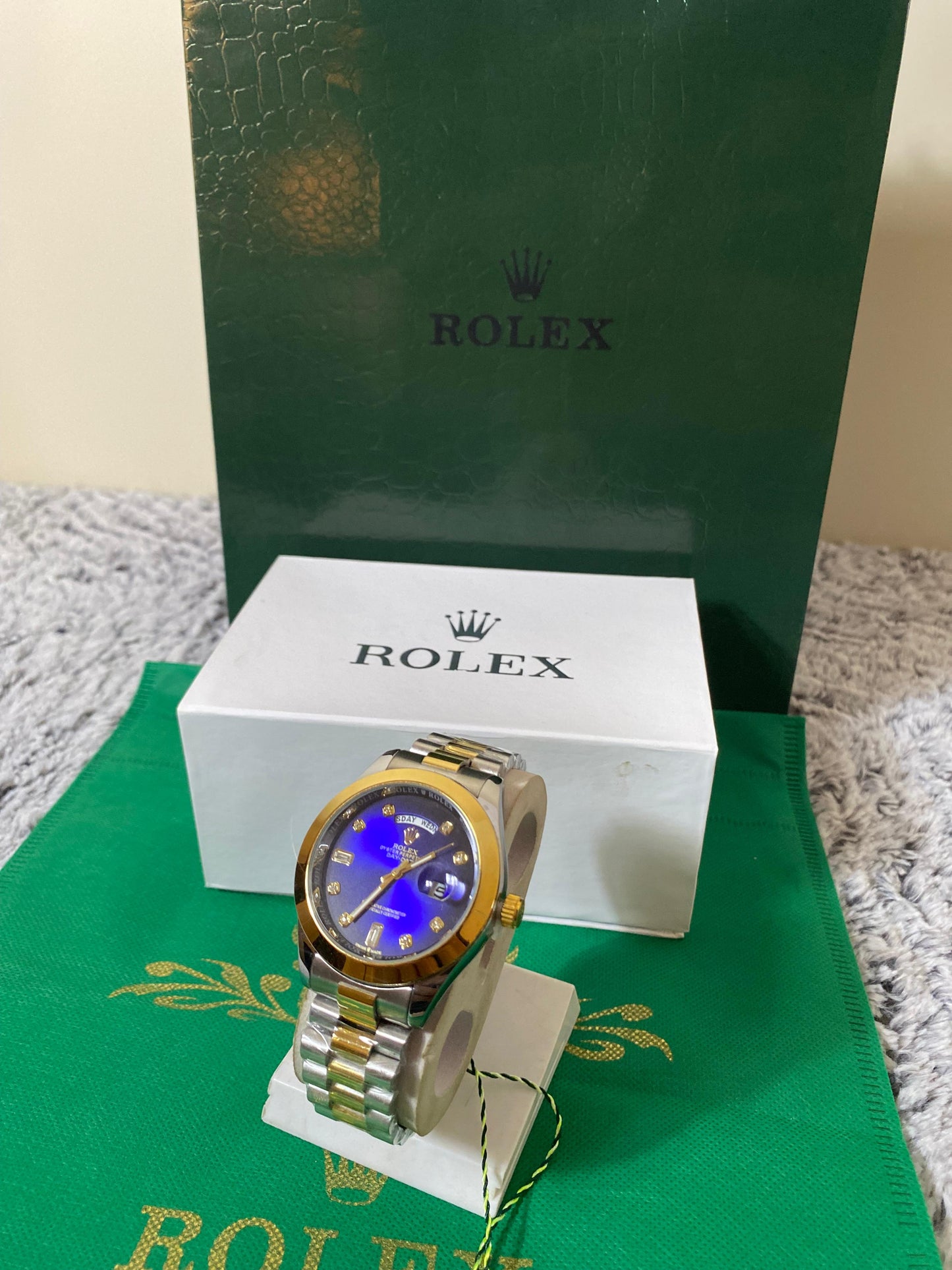 Day-Date President with Blue Diamond Dialmond Dial