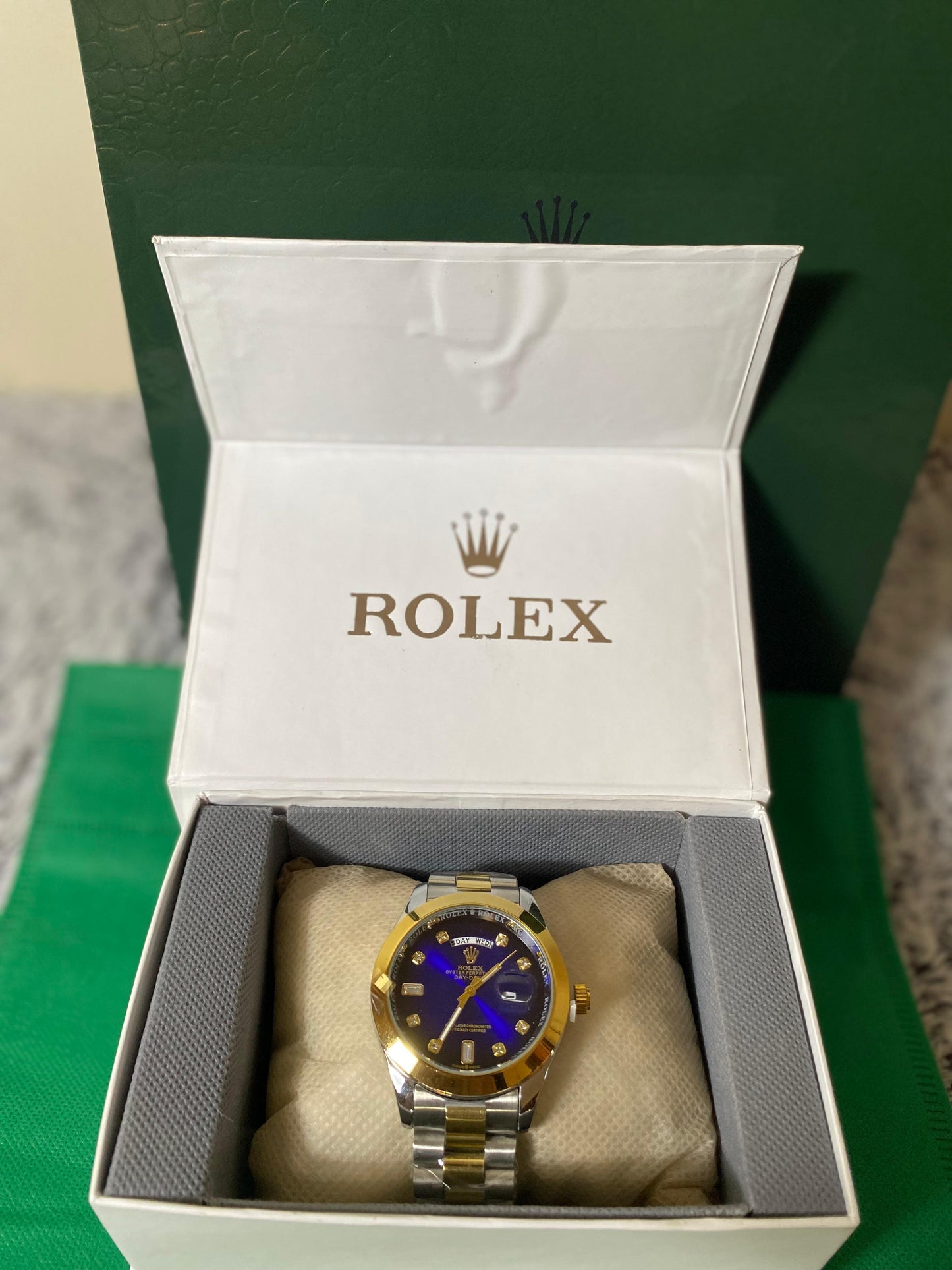 Day-Date President with Blue Diamond Dialmond Dial
