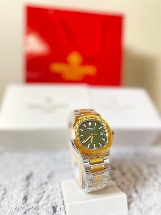 Patek Philippe Nautilus-Style Two-Tone Watch – Green Dial