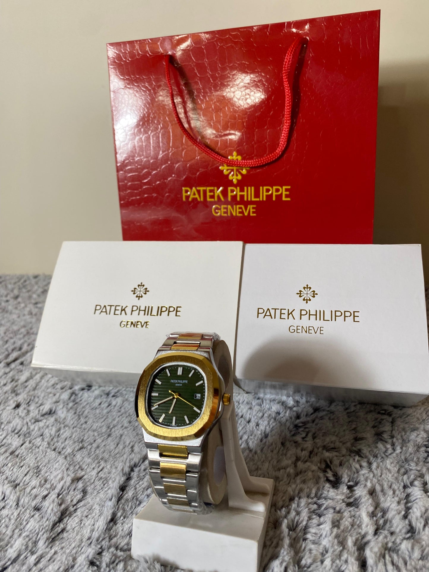 Patek Philippe Nautilus-Style Two-Tone Watch – Green Dial